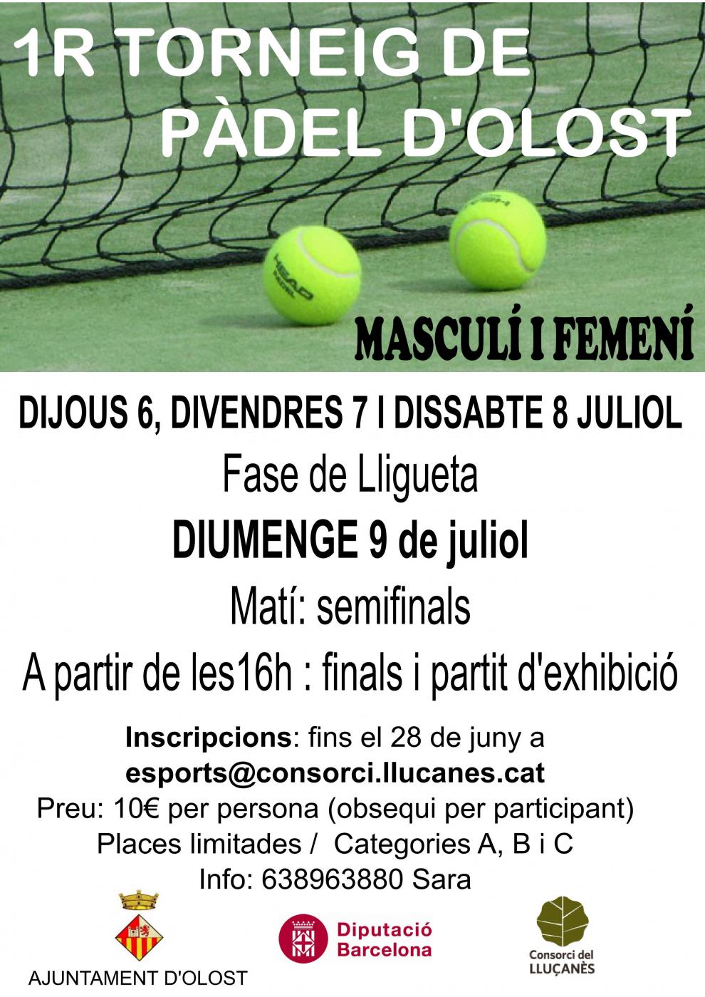 1r Torneig de Pàdel d'Olost